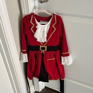 Kids Red Pirate Costume with Gold Trim
